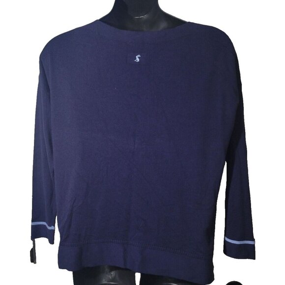 Joules Navy Size 12 Sweater Vivianna Long Sleeve Cotton Blend Boatneck Fall - Picture 2 of 11